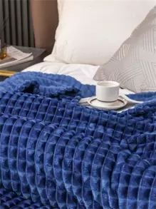 1 Chăn Đồng Màu, Chăn Đắp Giường Màu Xanh Hoàng Gia Ấm Cúng Cho Phòng Ngủ - Xanh đậm - Xem 5