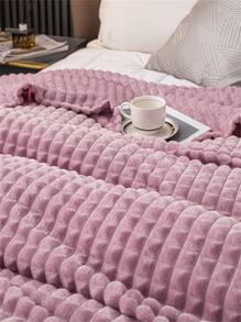 1入組素色毛毯紫色舒適床上睡毯適用於臥室 - 紫色 - 查看 4