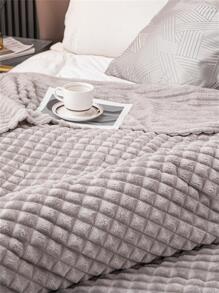 1pc Solid Color Blanket - Silver - View 3