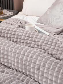 1pc Solid Color Blanket - Silver - View 5