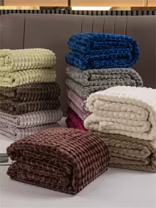 1 Chăn Đồng Màu, Chăn Đắp Giường Màu Xanh Hoàng Gia Ấm Cúng Cho Phòng Ngủ - Xanh đậm - Xem 9