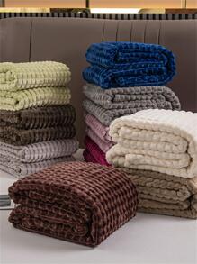 1入組素色毛毯紫色舒適床上睡毯適用於臥室 - 紫色 - 查看 10