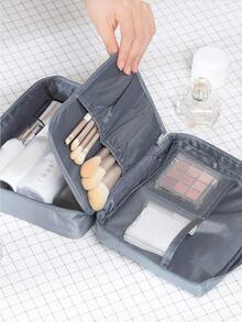 1pc Portable Travel Storage Bag For Travel Storage Bag,Makeup Bag,Cosmetic Bag,Vacation Organizer,Large Capacity Makeup Organizer Makeup Case, For Lipstick, Brush, Skincare, Mobile Phone, Coin, Small Items, For Home,Gift,Vacation And Festival Halloween Christmas Multifunctional Use - Grey - View 2