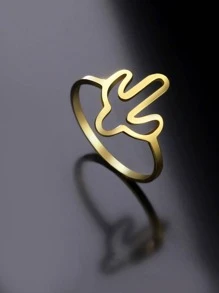 Cactus Decor Ring - Yellow Gold - View 1