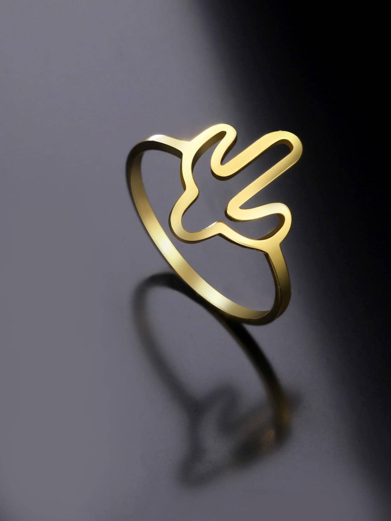 Cactus Decor Ring - Yellow Gold - View 1