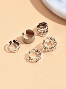 5 piezas/set manguito de decoración de hojas - Plateado - Ver 2