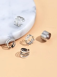 5 piezas/set manguito de decoración de hojas - Plateado - Ver 3