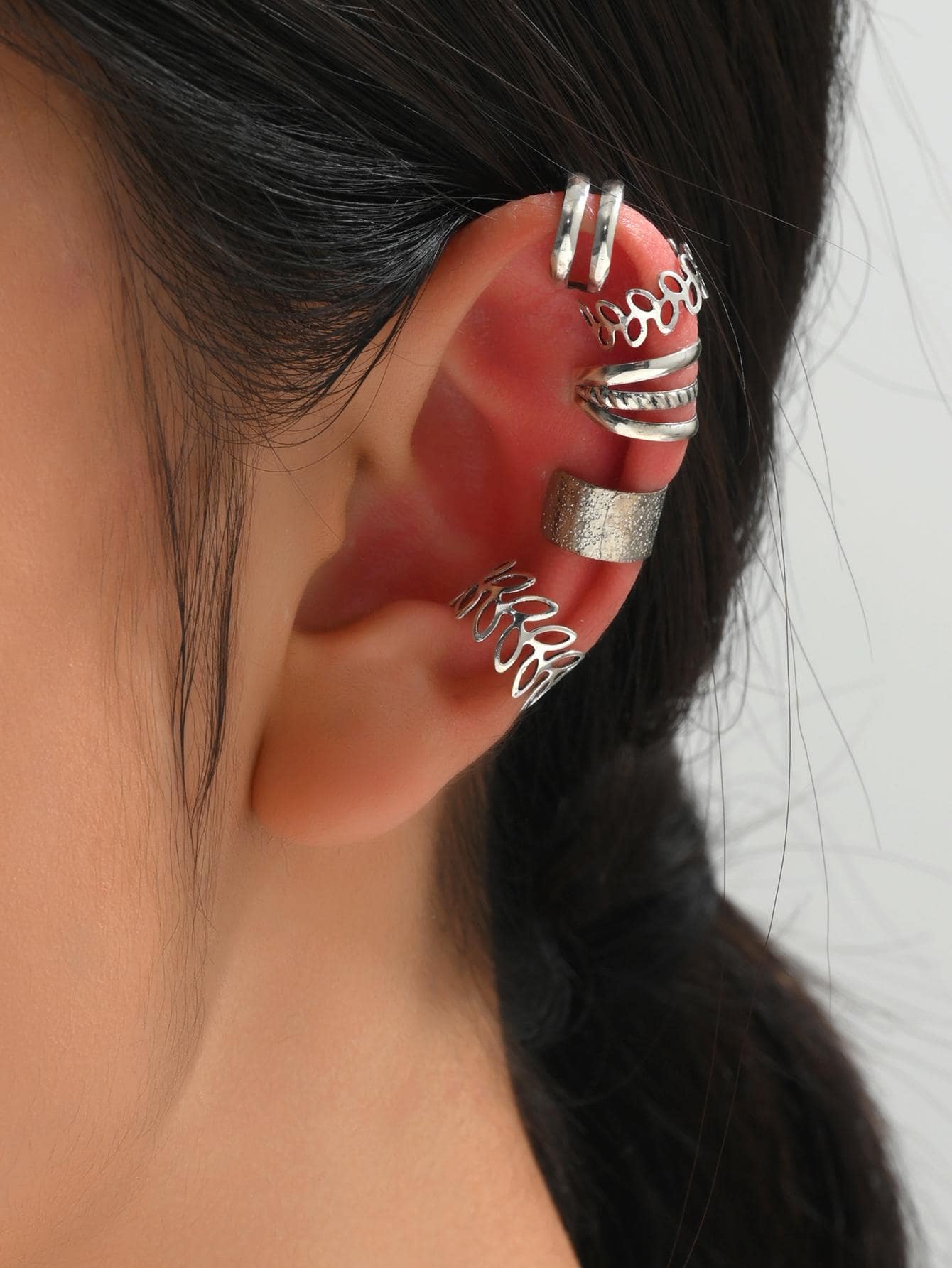 5 piezas/set manguito de decoración de hojas - Plateado - Ver 1