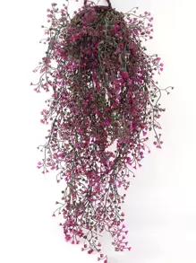 1入組塑料人造花卉藤蔓婚禮用假花家居裝飾 - 玫紅色 - 查看 1