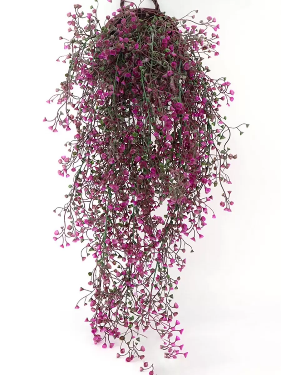 1入組塑料人造花卉藤蔓婚禮用假花家居裝飾 - 玫紅色 - 查看 1