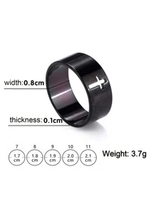 Anillo patrón cruzado - Negro - Ver 3