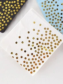 20入組/套餐巾紙圓點圖案一次性派對餐巾 - 白色 - 查看 2