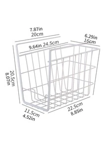 1pc Iron Storage Rack - White - View 2