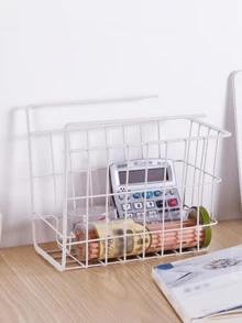 1pc Iron Storage Rack - White - View 4