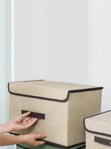 1 件无纺布可折叠储物袋，简约衣柜储物袋，适用于家庭装饰装饰节日装饰房间装饰家居装饰卧室装饰连衣裙裤子鞋子牛仔裤靴子裙子 - 米色 - 查看 3