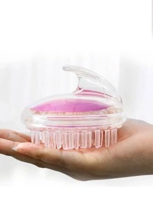 1入組塑料頭皮按摩器浴用極簡透明洗髮水按摩刷 - 綠色 - 查看 7