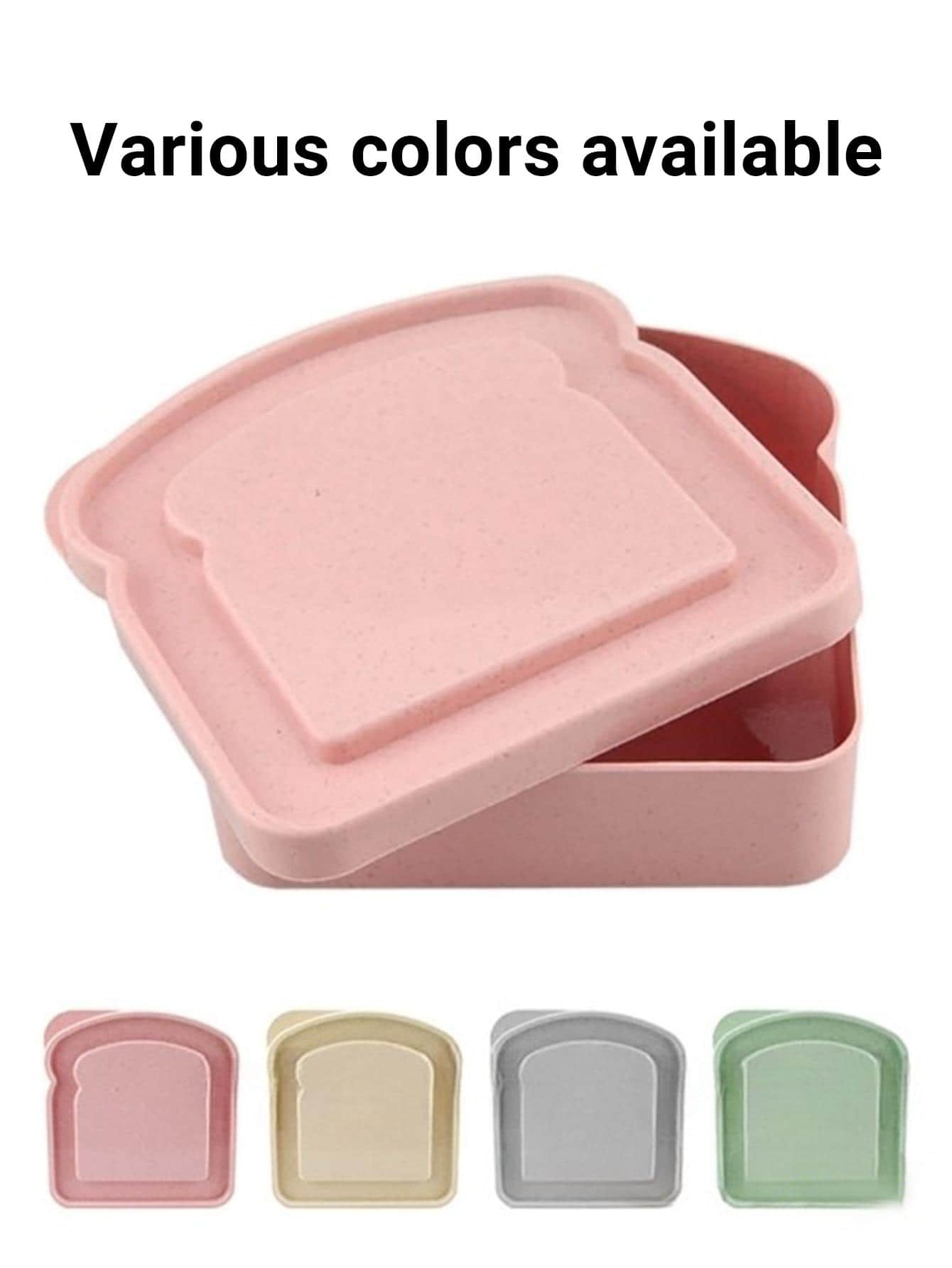 1pc Portable Bamboo Fiber Lunch Box For Toast, Bread And Sandwich