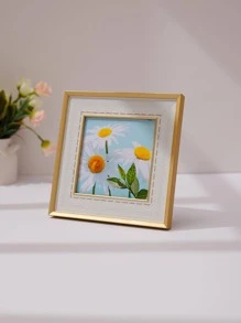 1pc PVC Photo Frame, Minimalist Plain Photo Frame For Home - White - View 1