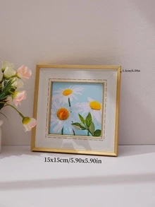 1pc PVC Photo Frame, Minimalist Plain Photo Frame For Home - White - View 3