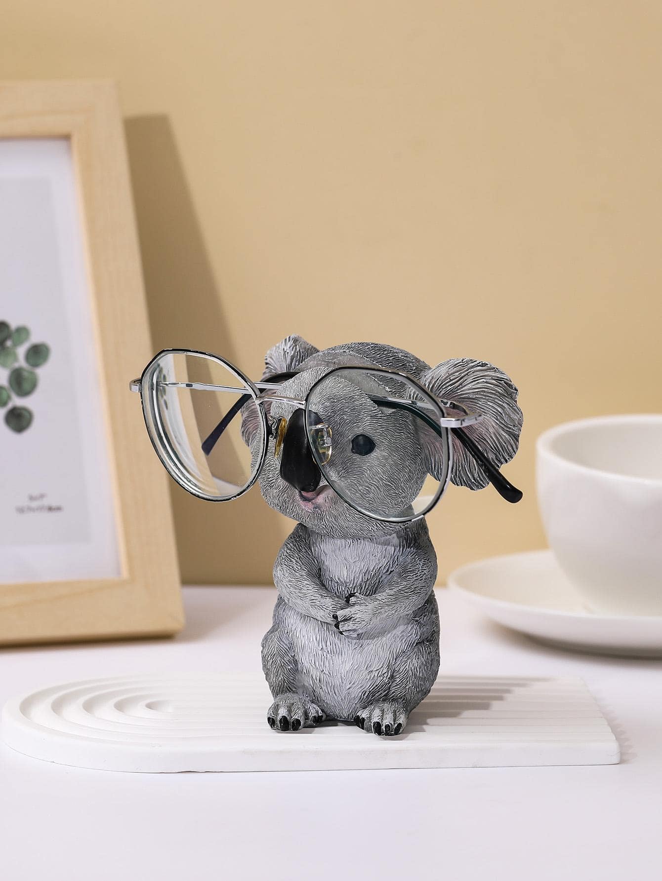 1 pieza Soporte de gafas de resina con diseño de koala de dibujos animados, accesorio decorativo para el hogar, mejor regalo - Multicolor - Ver 1
