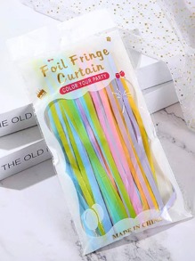 1pc Plastic Tassel Curtain, Modern Color Block Tassel Curtain For Party, Back To School Valentine Day - Mauve Purple - View 3