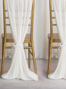 1 Đai Ghế Màu Trơn, Trang Trí Ghế Polyester Tối Giản Cho Gia Đình - trắng - Xem 3