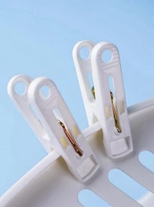 10入組多功能晾衣架家用簡約白色PP晾衣夾