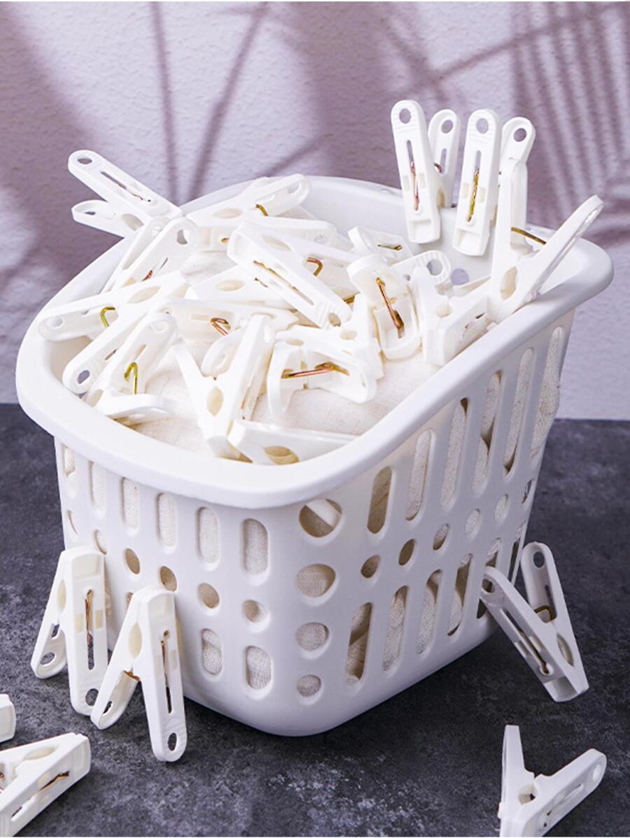 10入組多功能晾衣架家用簡約白色PP晾衣夾