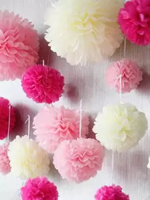 8 piezas de pompones de papel, pompones de papel de colores mixtos modernos para fiestas, Navidad