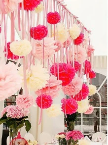 8 piezas de pompones de papel, pompones de papel de colores mixtos modernos para fiestas, Navidad