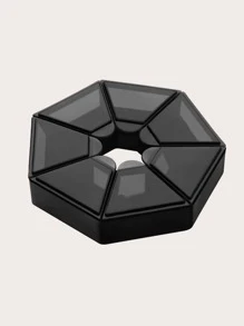 1入組多格藥收納黑色塑料藥丸適用於戶外