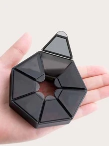 1入組多格藥收納黑色塑料藥丸適用於戶外