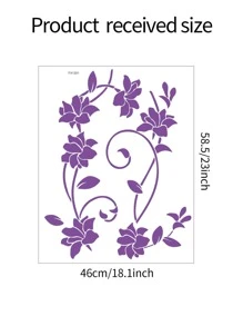 1 Họa Tiết Hoa Đề Can Dán Tường Tím PVC Tự Dán Tường Nghệ Thuật Tường Cho Trang Trí Nhà - Màu tím - Xem 5
