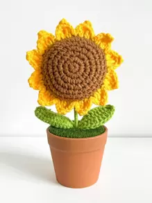1pc Polyester Artificial Flower, Modern Artificial Sunflower For Home Decor And Party,Graduation Gift - Brown - View 1