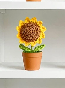 1pc Polyester Artificial Flower, Modern Artificial Sunflower For Home Decor And Party,Graduation Gift - Brown - View 2