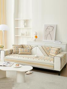 1 Hình Học Dạ Nỉ Sofa Ghế Đệm, Boho Dạ Nỉ Thiết Kế Ghế Sofa Đệm Cho Gia Đình, Tất Cả Các Mùa - Màu be - Xem 3