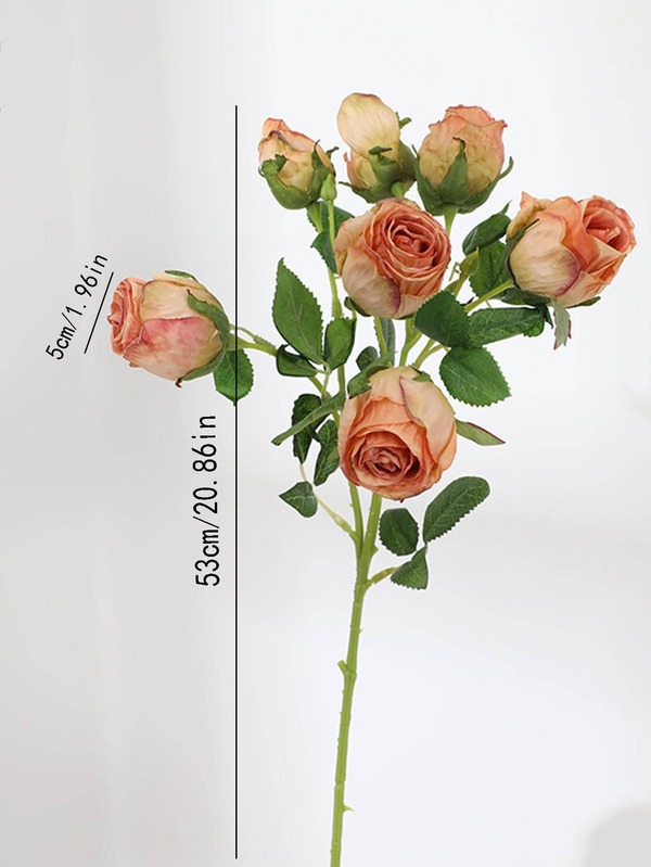 1pc Artificial Flower Bouquet, Simple Plastic Fake Flower For Wedding