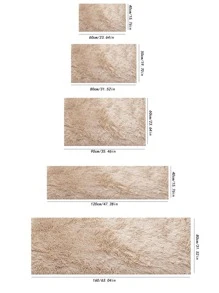 1入組素色長毛絨地毯 - 駝色 - 查看 2