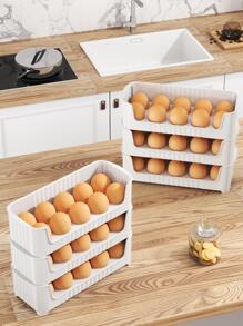1個多層白色蛋存儲架,塑料蛋存儲盒,適用於家庭,適合復活節 - 白色 - 查看 1