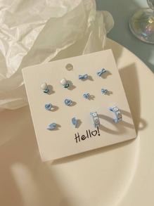 12pcs Floral Decor Earrings