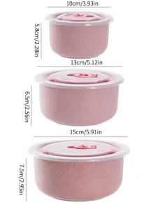 3 unids/set Bol de plástico modernista redondo fideo para cocina - Azul - Ver 2