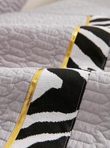 1pc Zebra Stripe Pattern Anti-slip Sofa Towel, Modern Polyester Sofa Cover Blanket For Home - Grey - View 3