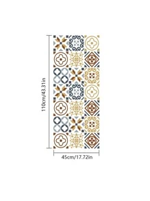 1卷PVC裝飾膜波西米亞幾何圖案窗戶貼紙 - 彩色 - 查看 8