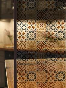 1卷PVC裝飾膜波西米亞幾何圖案窗戶貼紙 - 彩色 - 查看 3