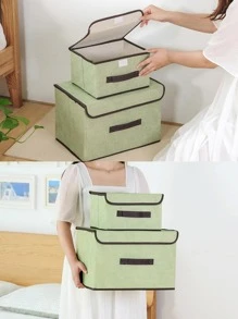 1pc Fabric Foldable Storage Bin For Clothes, Underwear, Socks, Portable Organizer Box, Dust & Moisture Proof Closet Storage Container, 2pcs Vacuum Compression Bags, Wardrobe Organizers