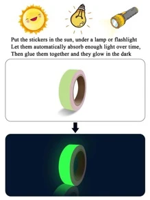 1pc PVC Floor Sealing Sticker, Creative Glow In The Dark Tile Decoration Seam Tape For Home - Green - View 7