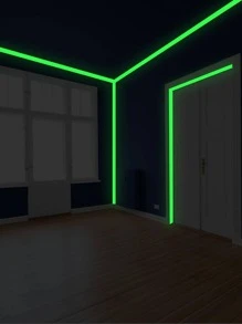 1pc PVC Floor Sealing Sticker, Creative Glow In The Dark Tile Decoration Seam Tape For Home - Green - View 3