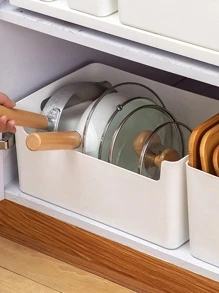 1 pieza Cajón almacenamiento moderno unicolor Bandeja organizadora de cajones de escritorio para cocina - Blanco - Ver 4