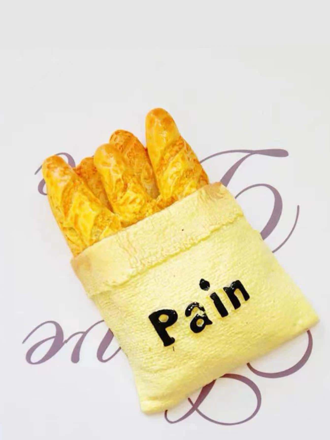 1pc ABS Artificial Food, Creative Letter Graphic Bread Design Simulation Food For Home Decor - Mustard Yellow - View 1