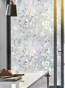 1 rouleau de film occultant holographique à motif floral pour fenêtre, film adhésif statique arc-en-ciel 3D avec tulipes, 45 cm x 200 cm, autocollants, sticker mural, décalque en vinyle pour décorations de maison, articles de décoration printanière pour rafraîchir votre maison, autocollants pour décoration de fête, cadeaux pour anniversaire et remise de diplôme